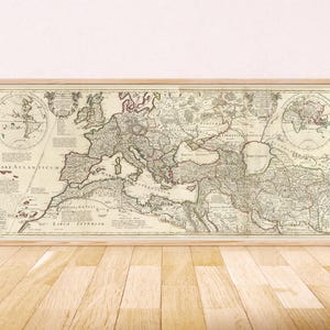 HUGE Roman Empire Map / Historic Map of Europe, Detailed Political Geography, Fine Art Old Map Print, Geographical Old Illustration, Vintage