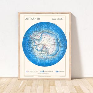 Vintage Landkarte Antarktis, 1957 / Alte Landkarte Antarktis / Alte Landkarte Antarktis / Alte Landkarte Arktis / Sir Ernest Shackleton Landkarte