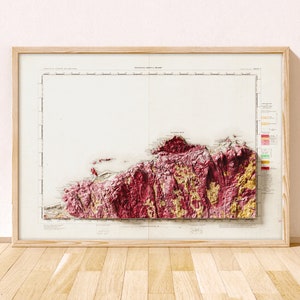 Giants Causeway Topographic Map / Giclée Fine Art Print / Ballintoy, Dunseverick, Bushmills, Portrush, Portstewart, Portballintrae, Antrim