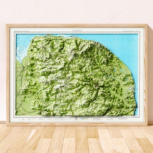 Norfolk Topographic Map / Giclée Fine Art Print / Norwich, Great Yarmouth, Lowestoft, Kings Lynn, Cromer, The Broads, Sandringham