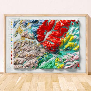Loch Etive Topographic Map / Giclée Fine Art Print / Ben Cruachan, Benderloch, Bonawe, Dunbeg, Ganavan, Glenoe, Fearnoch, Bridge of Awe