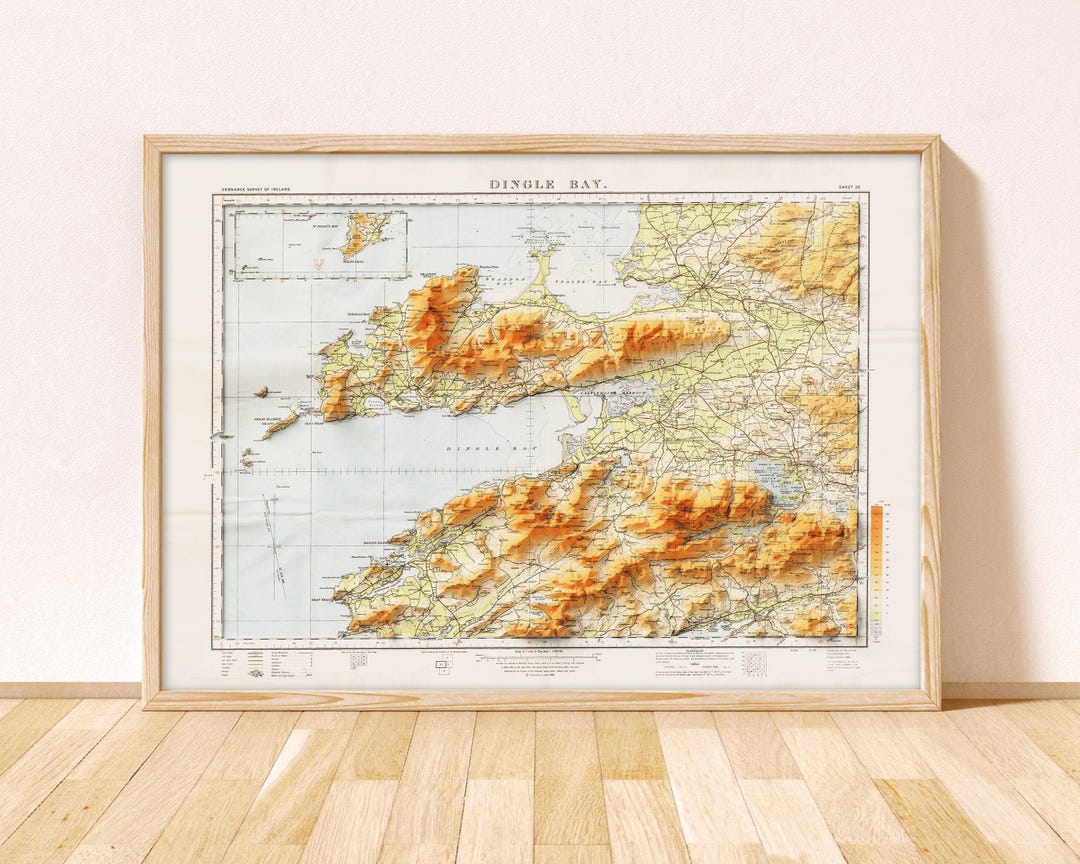 Dinglebay Topographic Map Gicl e Fine Art Print Dingle Cahersiveen dinglebay-topographic-map-gicl-e-fine-art-print-dingle-cahersiveen