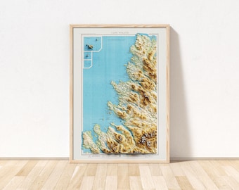 Cape Wrath Topographic Map / Giclée Fine Art Print / Poolewe, Stoer, Oldshoremore, Durness, Lochinver, Ullapool, Summer Isles, Ewe, Kild