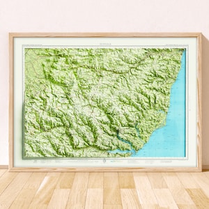 Mapa topográfico de Suffolk / Impresión artística Giclée / Ipswich, Bury St Edmunds, Southwold, Lowescroft, Felixstowe, Coast and Heaths, Dedham Val