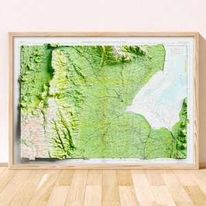 Lincoln Fens Topographic Map / Giclée Fine Art Print / Skegness, Boston, Spalding, Kings lynn, Fenland, Ely, Wicken, Grantham, Wisbech