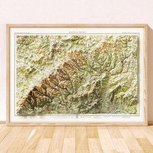 Herts and Bucks Topographic Map / Giclée Fine Art Print / Hertfordshire, Buckinghamshire, Luton, Watford, St Albans, Aylesbury