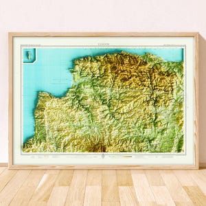 Exmoor Topographic Map / Giclée Fine Art Print / Ilfracombe, Woolacombe, Minehead, Barnstaple, Lundy, Hartland, Bude, Combe Martin, Saunton
