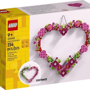 LEGO Heart Ornament Building Kit, Heart Shaped Flowers