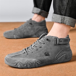 Lightweight Unisex Outdoor Shoes for Hiking Camping & Driving Shoes High Top Chukka Boots,Non-Slip Breathable Women/Men Italian Handmade