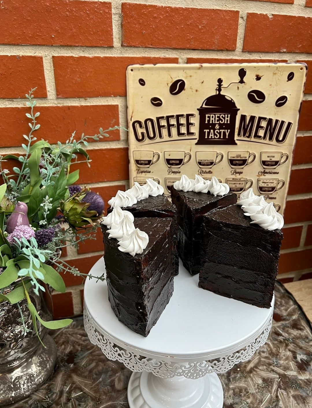 Artificial Fake Cake. Chocolate Cake Slices Set of 4. Prop Etsy UK