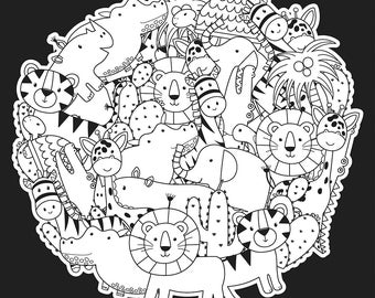zoo coloring etsy australia