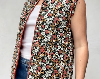 Quilted Floral Flower Vest - Saint Geraldine