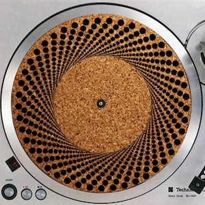 Cork Vortex #2 Illusions Vinyl Memorabilia Cork 12" inch Slip Mat Turntable Slipmat Platter Pad Anti Static