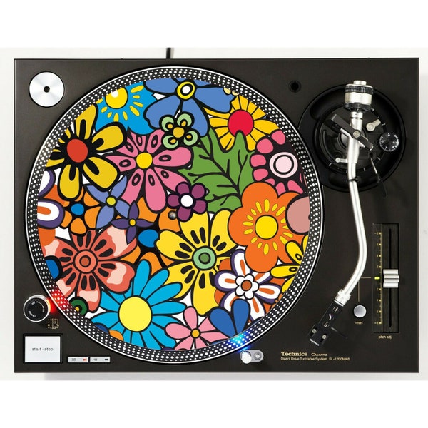 Hippy Y2K Hippie Flower Power #3 Vinyl Memorabilia 12" inch Slip Mat Turntable Slipmat DJ Platter Pad x1