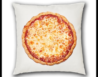 Large Cheese Pizza #3 Pillow Case 16x16 Polyester Pillow Cover Music Room Gift Man Cave