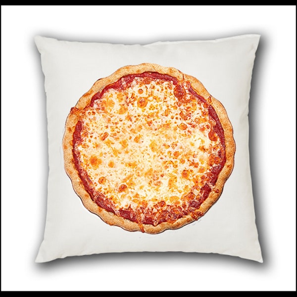 Large Cheese Pizza #3 Pillow Case 16x16 Polyester Pillow Cover Music Room Gift Man Cave