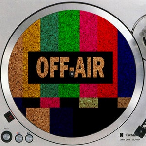 Cork Off Air #2 TV Test Pattern Vinyl Memorabilia Cork 12" inch Slip Mat Turntable Slipmat Platter Pad Anti Static