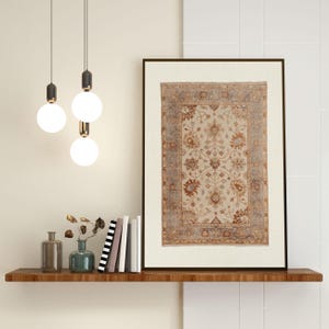 Vintage Rug Art Print: Neutral Tapestry Wall Decor (Digital Download) image 11