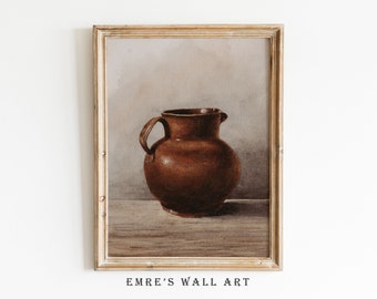 Rustic Kitchen Print, Farmhouse Dining Room Painting, Vintage Country Wall Art, Digital Download