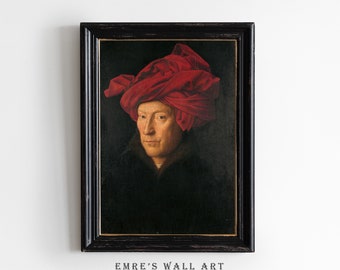 Vintage Man Portrait Painting: Dark Academia Wall Art (Digital Download)