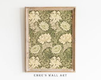 Vintage Floral Tapestry Art Print: Botanical Pattern (Digital Download)