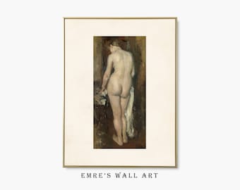 Naked Woman Painting Print: Vintage Portrait Bedroom Wall Decor (Digital Download)