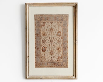 Vintage Rug Art Print: Neutral Tapestry Wall Decor (Digital Download)