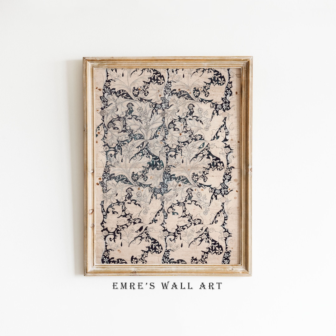 Vintage Floral Sketch Wall Art Print, Printable Sketch Art, Antique