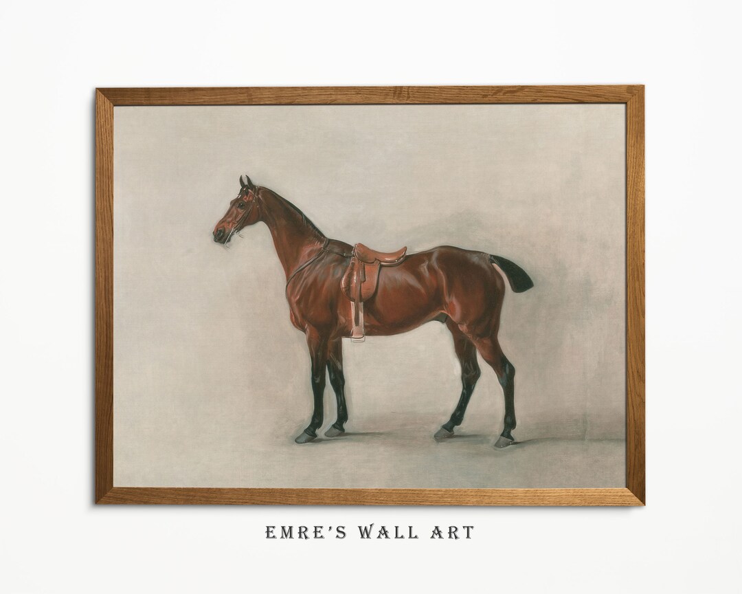 Vintage Horse Painting Printable Horse Art Antique Farmhouse Etsy