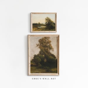 Vintage Landscape Oil Painting Set: Moody Country Art (Digital Download)