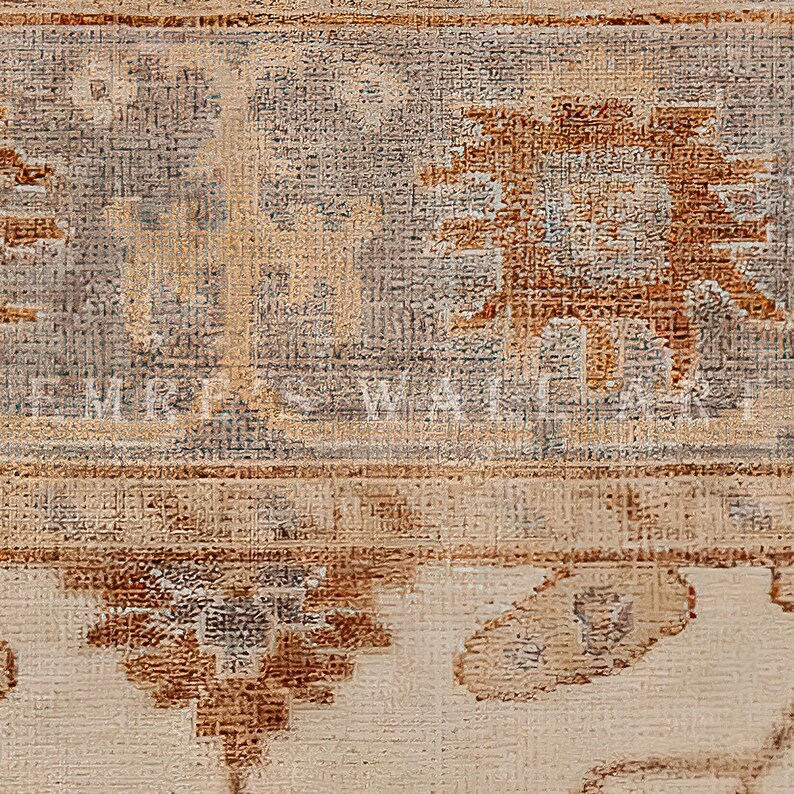 Vintage Rug Art Print: Neutral Tapestry Wall Decor (Digital Download) image 12