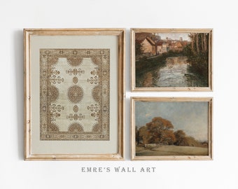 Láminas de paisajes otoñales rústicos: Arte mural vintage (descarga digital)