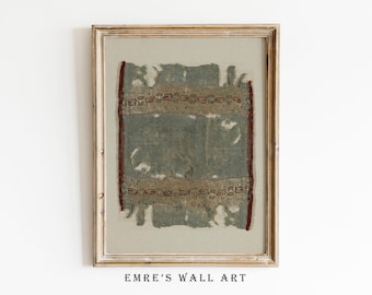 Vintage Rug Pattern Print: Antique Tapestry Wall Art (Digital Download)