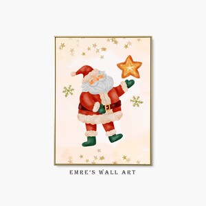 Santa Claus Christmas Art Print: Winter Holiday Decor (Digital Download)