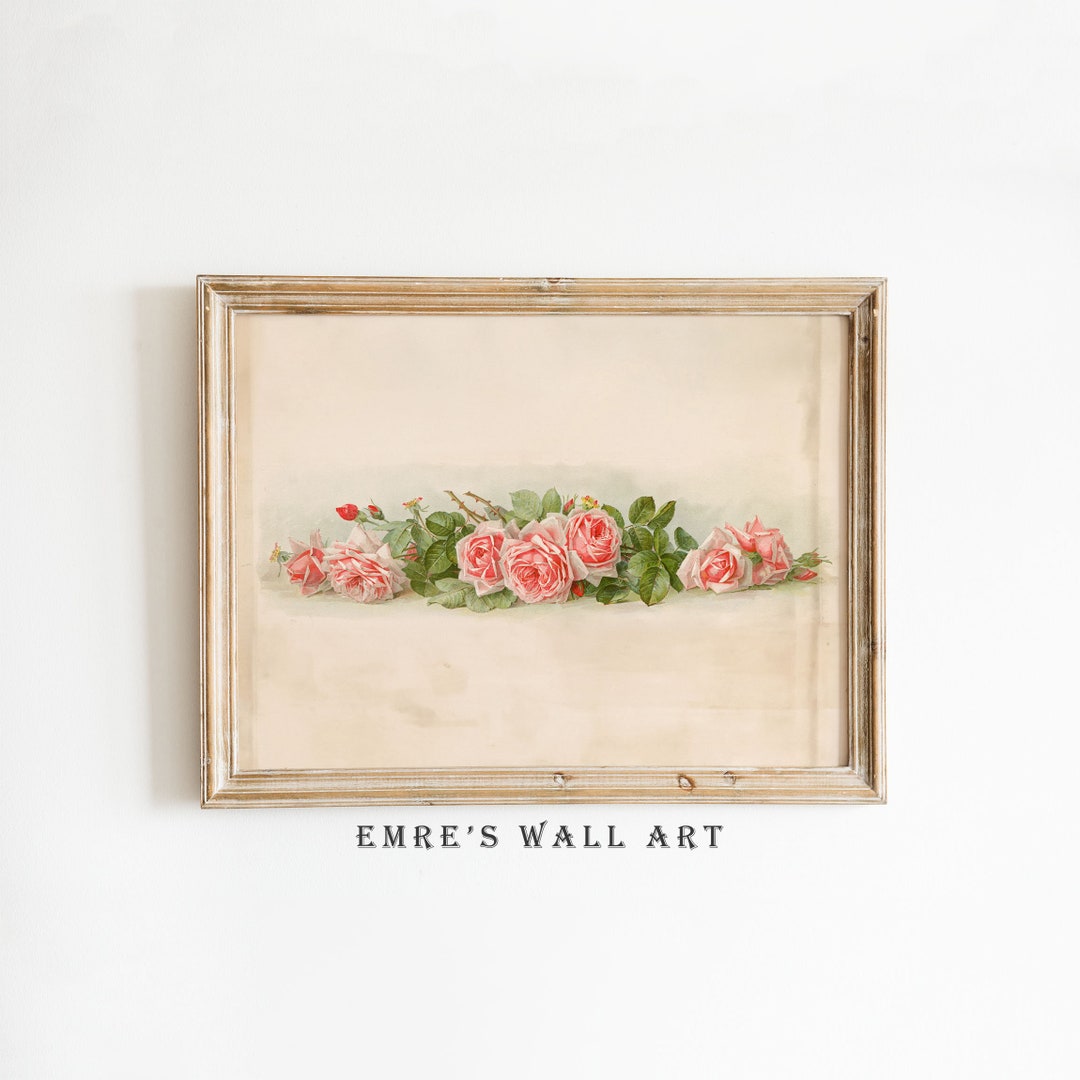 Roses Wall Decor, Vintage Rose Painting, Still Life Flower Print ...