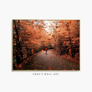 Impresión fotográfica de paisaje otoñal, arte de pared rústico otoñal, póster otoñal de tonos cálidos imprimible, impresión otoñal de estilo rústico DESCARGA DIGITAL