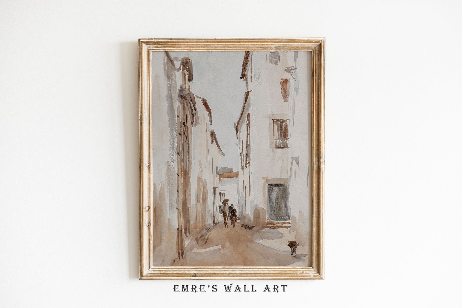 Vintage Watercolor Wall Art Printable Vintage Cityscape Art Etsy