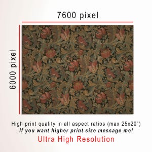 Antique rustic floral textile pattern featuring detailed vintage fabric textures and classic floral motifs. The design showcases flowing botanical elements in soft earthy tones, inspired by traditional cottage interiors and antique textiles. Aged fabric appearance and ornamental floral details create a timeless decorative look. Ideal as vintage textile wall decor with a warm rustic character, presented as a high-resolution digital print.