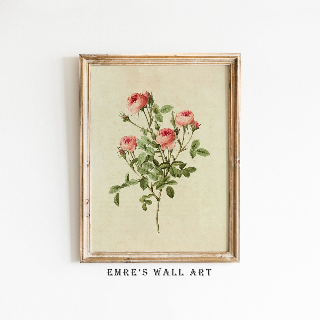 Printable Still Life Roses Painting, Rose Wall Art Print, Vintage ...