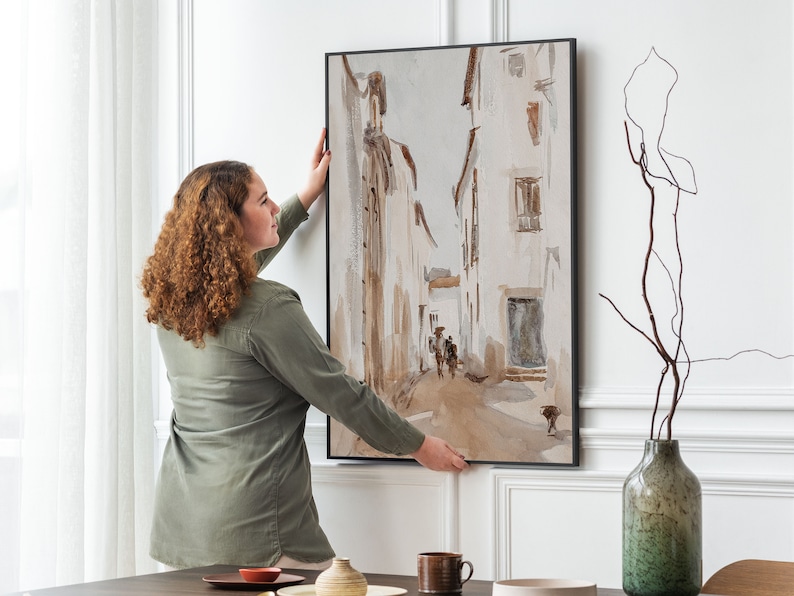 Vintage Watercolor Wall Art Printable Vintage Cityscape Art Etsy