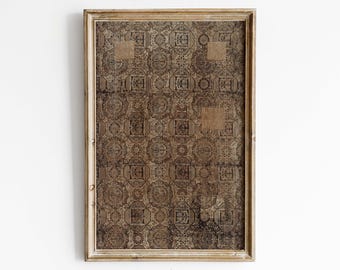 Vintage Persian Rug Print: Brown Tapestry Wall Art (Digital Download)