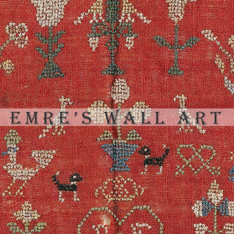 Antique Textile Wall Art Printable Tapestry Art Print - Etsy