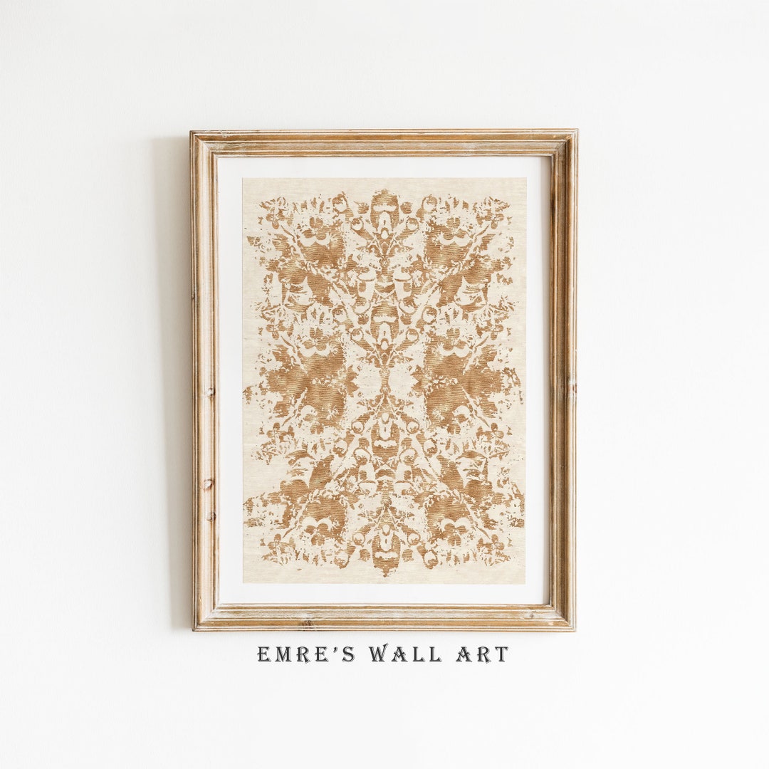 Vintage Gold Wall Art Print, Antique Tapestry Art Print, Vintage