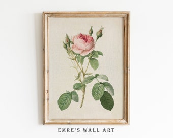 Vintage Rose Print, Antique Flower Print, Vintage Floral Painting, Printable Roses Wall Decor, Digital Downloadable Antique Art