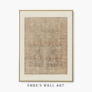 Tapiz decorativo vintage para pared: Estampado textil rústico en tonos neutros (Descarga digital) imagen 8