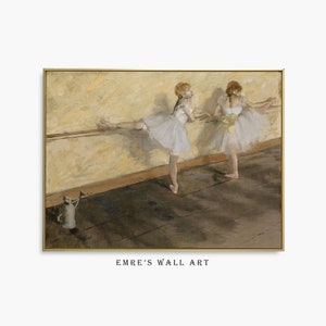 Vintage Ballerina Painting: Dance Class Wall Art (Digital Download)