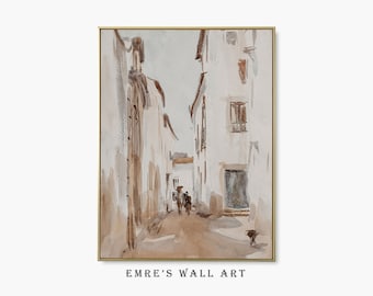 Vintage Watercolor Wall Art, Printable Vintage Cityscape Art, Spain Art Print, Antique Watercolor Painting, Antique Europa Wall Decor