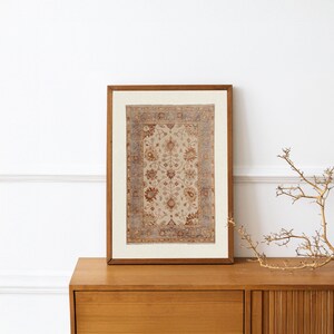 Vintage Rug Art Print: Neutral Tapestry Wall Decor (Digital Download) image 7