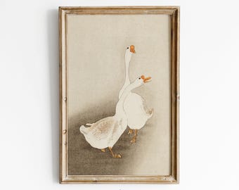Vintage Goose Illustration Print: Farmhouse Nursery Wall Art Decor (Digital Download)