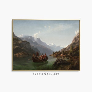 Vintage Seelandschaft Ölgemälde Kunstdruck (Digital Download)